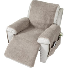 EBETA Atpalaiduojamojo krėslo užvalkalas, sofos porankio užvalkalas, šerpinis užvalkalas atpalaiduojamajam krėslui, krėslo apsauga, apsauginis užvalkalas, neslystantis, atpalaiduojamojo krėslo užvalkalas (smėlio spalvos, 76 x 231 cm)