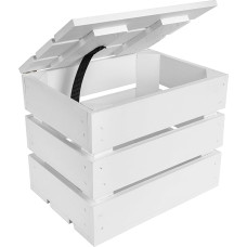 Creative Deco Wooden Box with Lid, White, 27.5 x 20 x 21.5 cm, Decorative Wooden Chest with Lid, Small Gifts, Chest, Wooden Box, Perfect as a Gift Box, Wine Box, Toy Box, Storage Box