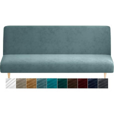 XINEAGE Velvet Futon dangtelis High Stretch Armless Spandex audinys Sofa lova Slipcover Neslystantis baldų apsauga su elastinga apačia Mašinų skalbimo mašina (Futon, akmens mėlyna)