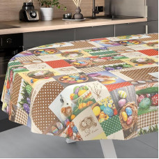 ANRO Ostara staltiesė Skalbiama lauko vidaus patalpų ovalo formos 220 x 140 cm nupjautu kraštu