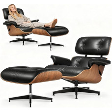 Tikros odos poilsio kėdė su kojūgaliais, modernus televizoriaus krėslas, besisukantis šezlongas su baldakimu, fiksuotas 105° pasvirimo kampas, tvirtas medinis rėmas, puikiai tinka svetainei ir biurui