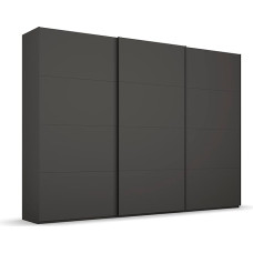 Rauch Möbel Beluga Wardrobe with Sliding Doors for Bedroom, Children's Room, Wardrobe, Hallway, 3 Doors, Soft Close Function, Graphite, Black, Width 270 cm