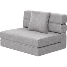 ANONER miegamasis krėslas, svečių sofa su miego funkcija, sulankstomas čiužinys su atminties putomis ir pagalvėle, sulankstomas miegamasis krėslas svetainei, palėpėms, dvigubas svečių čiužinys, skalbiamas rinkinys, šviesiai pilka spalva