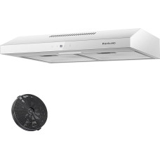 GASLAND SR60WS Gartraukis 60 cm, recirkuliacinis, tylus ištraukiamasis oras, 214 m³/h, aktyvuotos anglies filtras, 3 lygių jutiklinis valdymas su filtru, balto metalo stiklo ekranai