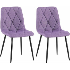 CLP Clairton valgomojo kėdės 2 minkštų virtuvės kėdžių su dygsniuotu užvalkalu ir juodu metaliniu rėmu Maksimali apkrova 150 kg Spalva: Medžiaga: violetinė: Medžiaga