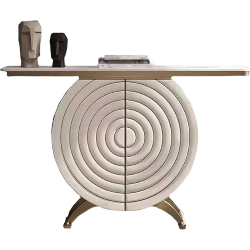 Eingangsbereiche Konsolentisch mit Aufbewahrungsschrank, schmaler Sofatisch aus Kunstmarmor, moderner Konsolen-/Akzenttisch for Wohnzimmer, Esszimmer, Eingangsbereich Flure(Klein)