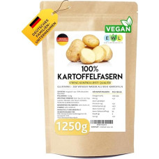 EWL Naturprodukte Bulvių skaidulos 1250 g XXL vertės pakuotė Bulvių skaidulos iš vokiškų bulvių I Kontroliuojamos ir išpilstytos Vokietijoje I Bulvių miltai Bulvių skaidulų miltai 1,25 kg