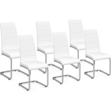 IDMarket - Set of 6 MIA Dining Chairs in White