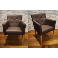 Wide Brown Genuine Leather Dining Room Chairs Solid Wood Chairs Cross Arm Spades Leather Chairs Armchair with Armrests Genuine Leather Dining Room Chair