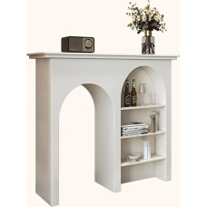 Generisch Rustikaler, moderner Konsolentisch - Weißer Beistelltisch für Eingangsbereich, Wohnzimmer und Flur - 90 x 85 cm, Stilvolles Möbelstück