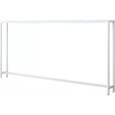 Konsolentisch für Flur, schlanker Ablagetisch hinter dem Sofa, Eingangsbereich, Marmor-Spiegel-Display, moderner Eingangstisch, weißer zweistöckiger Konsolentisch mit Doppelablage für Wohnzi