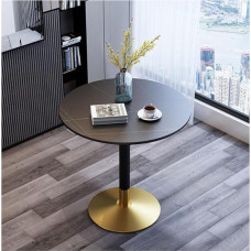 Apvalus valgomojo stalas 60/70/80 cm marmurinis virtuvės stalas su tulpės formos pagrindu, skirtas namų biurui, svetainei, virtuvei, laisvalaikiui (dydis: 60 cm, spalva: D)