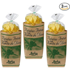 Patatas Fritas Marisa Bulvių traškučiai su alyvuogių aliejumi ir jūros druska Vegetariški Be glitimo Ispanija Pridėta FeinWert elektroninė knyga (3 x 160 g)