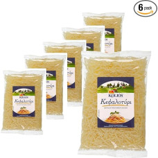 Kefalotiri Hard Cheese (Grated) 6 x 200 g Kolios Greek Cheese from Cow's Milk + 20 ml Jassas Olive Oil