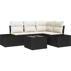 4-teiliges Garten-Sofa-Set mit Kissen Braun Poly-Rattan Gartenlounge Modelis3347047