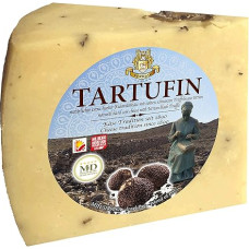 Truffle Cheese Tartufin - Pag Cow Milk Hard Cheese with Real Black Truffle | Min. 300 g in One Piece | Delicatessen Cheese from Croatia, Island Pag (Kolan)