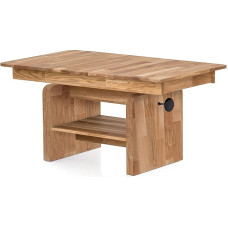 Kavos staliukas iš laukinio ąžuolo masyvo Pneumatiškai reguliuojamas aukštis su išplėtimo funkcija