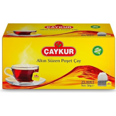 ÇAYKUR Black Tea in Bags, Altın Süzen Turkish Tea, Individually Packed Infusion Bags, Bright Red Colour, Aroma Like Loose Turkish Tea, 25 Tea Bags 50 g