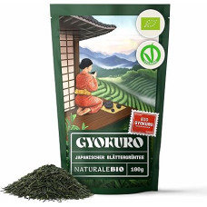 NaturaleBio Japonijos Gyokuro žalioji arbata. 100 g ekologiškos arbatos. Natūrali ir gryna. Kokybiškas originalus produktas iš Japonijos. Aukštos kokybės ekologiškas malonumas, tradiciškai auginama, kad būtų geriausio skonio.