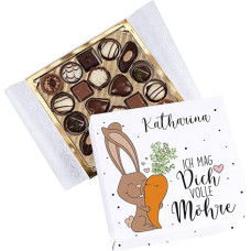 Herz & Heim® Lindt šokoladiniai saldainiai Velykoms - Ich mag dich volle Carrot - Personalizuoti