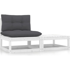 Sodo sofa 2 komplektas iš baltos pušies masyvo, skirtas sofai-lovai Gyvenamasis kambarys Sofa-lova Šiuolaikinis lauko sodas 805761