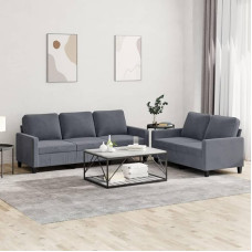 3201517 2 dalių sofos komplektas su pagalvėlėmis Sofa Svetainės sofos komplektas Sofos svetainei Tamsiai pilkas aksomas