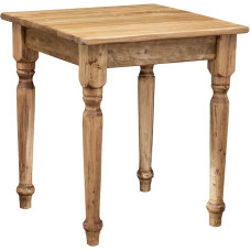 Kaimiško stiliaus medžio masyvo natūralios apdailos W70xDP70xH78 cm dydžio stalas