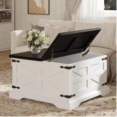 Ūkio kavos staliukas su saugykla Kvadratinis centrinis stalas gyvenamajam kambariui Rustic Hinged Soft Close Wooden Large Hidden Storage Modern Metal Corner White Black