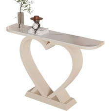 Moderner, einzigartiger Konsolentisch, Sofatisch für den Eingangsbereich aus der Mitte des Jahrhunderts, schmales Herzdesign für Wohnzimmer, Flur, Foyer – Weiß (47,2 x 11,8 Zoll)