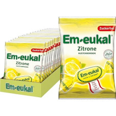 Em-eukal Cough Lozenges Lemon with Vitamin C, Sugar-free & Lactose Free, Menthol Note Lozers, 20 x 75 g