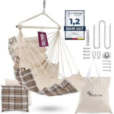 Hanging Chair High-Class Outdoor & Indoor XXL [All Inclusive Package with Suspension + 3 Cushions] Children and Adults up to 150 kg Hammock Living Room Bedroom Garden Balcony Patio