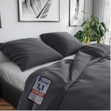 Wolkenfeld Patalynė, 155 x 220 cm, medvilninė, pilka, kvėpuojanti 1 x antklodės užvalkalas 155 x 220 cm + 1 x pagalvės užvalkalas 80 x 80 cm, antracito spalvos