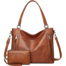 VINBAGGE Moteriška rankinė, odinė rankinė, rankinė su viršutine rankena, senovinė minkšta rankinė per petį, rankinė per petį su pinigine, moteriškos rankinės moterims - 2 vnt.