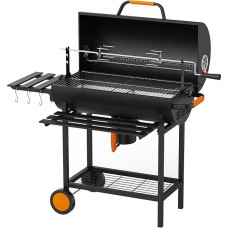 KEYO GRILL 29 colių medžio anglių kepsninė - 537 kv. colių, statinės formos kepsninė su nerūdijančio plieno iešmais ir centriniu medžio anglių dubeniu. Idealiai tinka sodui, pavėsinei, terasai