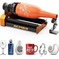 Lazerinis rotacinis ritinėlis ACMER M4 Lazerinis rotacinis ritinėlis, 360° Y ašies rotacinis ritinėlis lazeriniam graviravimo įrenginiui, 3-150 mm graviravimo erdvė cilindriniams objektams ir žiedams, suderinamas su daugeliu lazerinių graviravimo įrengini