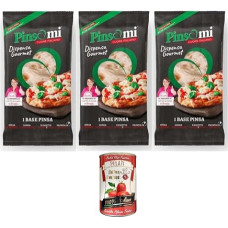 Pinsami Pinsa Gourmet Romana, Homemade by Benedetta, 3 Pieces of 230 g + Italian Gourmet Pelati 400 g