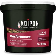 KOIPON Performance 2 kg Koi maistas vasara spalvotas, plūduriuojantis, 6 % spirulinos, tvenkinio maistas, 3 mm granulės, Koi maistas tinka kaip auksinių žuvelių maistas