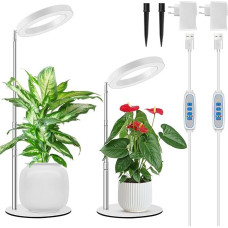 Plant Lamp LED Full Spectrum, 94 cm Height Adjustable Plant Light with 80 LEDs, Timer 6/12/16 Hours, 3 Light Modes, 5 Dimmable Brightness Levels, Grow Lamp (Pack of 2)