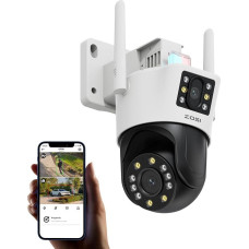 ZOSI 8 MP lauko WLAN stebėjimo kamera su dvigubu objektyvu (4 MP + 4 MP), 2,4 GHz 