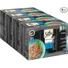 SHEBA® Portionsbeutel Multipack Selection in Sauce Fisch Variation MSC 4 x 12x85g