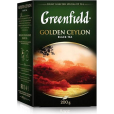 GREENFIELD GOLDEN CEYLON | Juodoji arbata 200 g | Lapų | Juodoji arbata iš Šri Lankos | Juodoji arbata palaidai - aukščiausios kokybės lapai | Pusryčių arbata | Vienos kilmės arbata