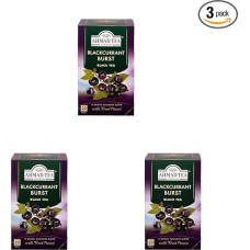 Ahmad Tea - Blackcurrant Burst - juodoji arbata su juodaisiais serbentais - su vaisių gabalėliais - atskirai suvynioti, aromatingai užspaudžiami arbatos maišeliai su 2 g arbatos vienoje porcijoje - 20 arbatos maišelių su juostele