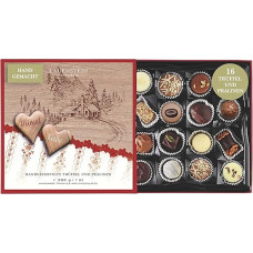 Lauensteiner Edelbitter Specialities, 200 g dovanų dėžutėje, 16 tamsių šokoladinių saldainių su alkoholiu, dovana vyrams ir moterims