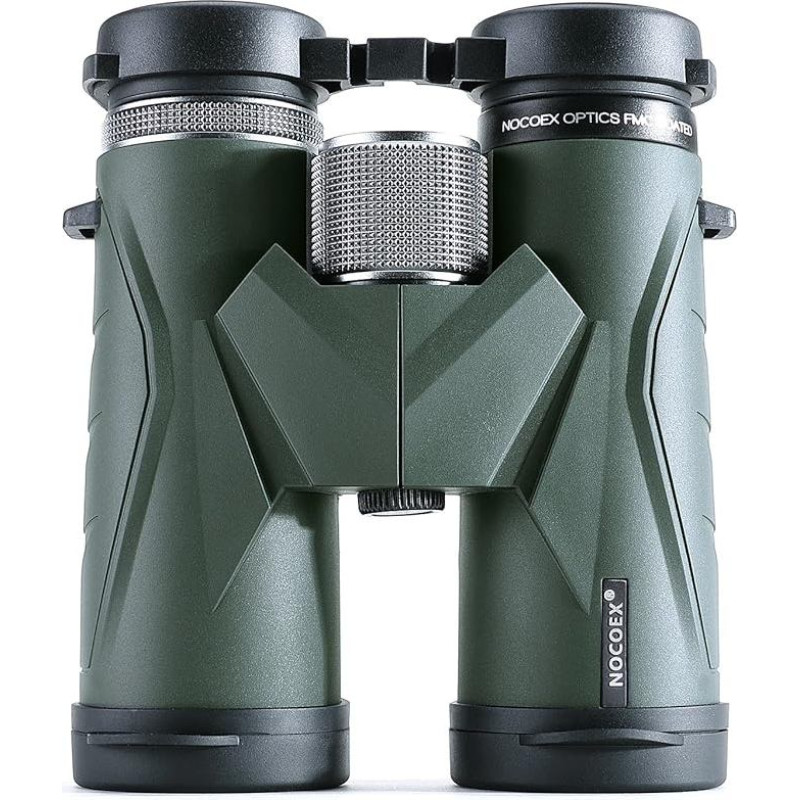 NOCOEX 10x42 HD stoginės prizmės kompaktiški žiūronai su dėklu ir diržu, tinkami suaugusiesiems paukščių stebėjimui, apžvalgai ir žvaigždžių stebėjimui, kariškai žali