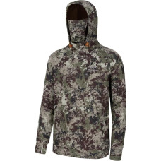 BASSDASH FS18M Vyriškas vilnonis megztinis su gobtuvu ir kaklo rankogaliais Neperšlampamas medžioklės ir žūklės džemperis