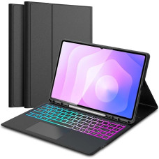 Ai Key Keyboard for Samsung Galaxy Tab S11 Ultra/S10 Ultra/S9 Ultra/S8 Ultra 14.6 Inches: DEX Mode with One Click, 2 Wireless Channels, Rainbow Lighting Trackpad QWERTZ German Keyboard Case