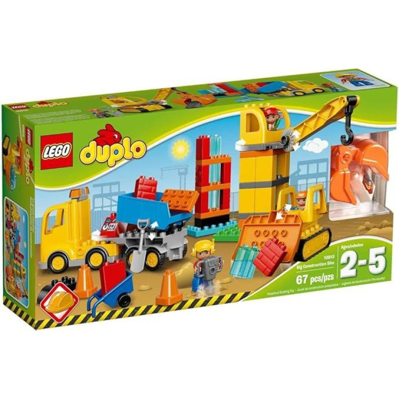 LEGO Duplo 10813 Didelė konstravimo aikštelė, idealus žaislas mažyliams, dideli kaladėlių blokai