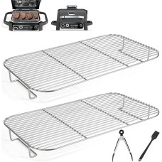 2 nerūdijančio plieno kepimo grotelių pakuotė, skirta 