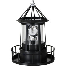 Operitacx Solar Lighthouse Outdoor Light Rotating LED Light Weatherproof Rotating Solar Lamp 8.3 x 5.9 x 8.3 Inch Garden Decoration Fence Lighting