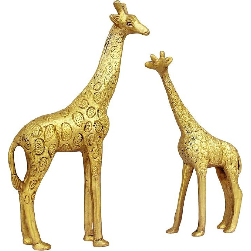 ITOS365 Showpieces for Living Room Brass Giraffe Statue as Couple Showpiece Home Decor Decoration Gifts Items